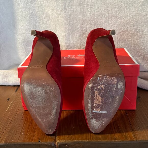 Coach Urban Suede Red 4" Heels/Pumps, sz 7.5 - Picture 5 of 10